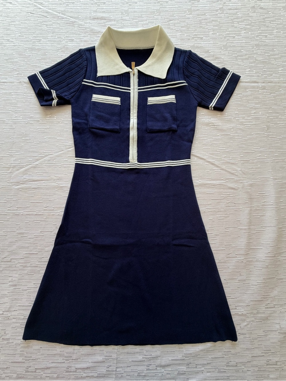 NWOT Women’s Navy Polo Zip-Front Knit Dress size S